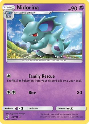 Nidorina (55/181) - SM  Team Up Reverse Holofoil - Uncommon