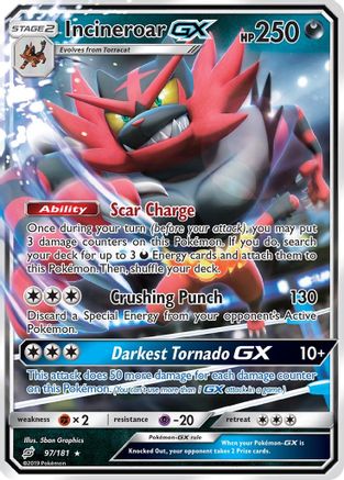 Incineroar GX (97/181) - SM  Team Up Holofoil - Ultra Rare