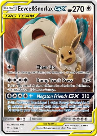 Eevee & Snorlax GX 120/181 - SM  Team Up Holofoil - Ultra Rare