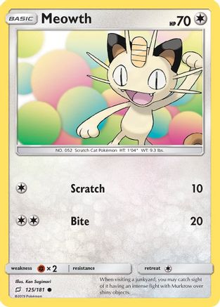Meowth (125/181) - SM  Team Up  - Common