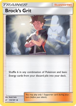 Brock's Grit (135/181) - SM  Team Up Reverse Holofoil - Uncommon