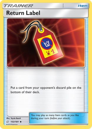 Return Label (153/181) - SM  Team Up Reverse Holofoil - Uncommon