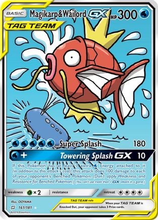 Magikarp & Wailord GX (Alternate Full Art) (161/181) - SM  Team Up Holofoil - Ultra Rare