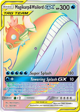 Magikarp & Wailord GX (Secret) (183/181) - SM  Team Up Holofoil - Secret Rare