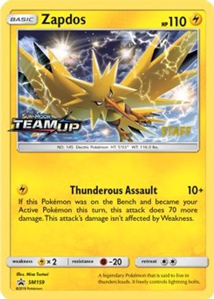 Zapdos (Prerelease) [Staff] (SM159) - SM Promos Holofoil - Promo