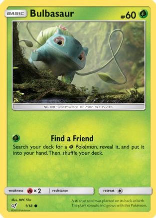 Bulbasaur (Holo Common) (1/18) - Detective Pikachu Holofoil - Common