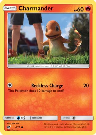 Charmander (Holo Common) (4/18) - Detective Pikachu Holofoil - Common