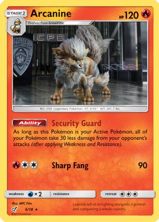 Arcanine (6/18) - Detective Pikachu Holofoil - Rare