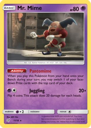 Mr. Mime (11/18) - Detective Pikachu Holofoil - Rare