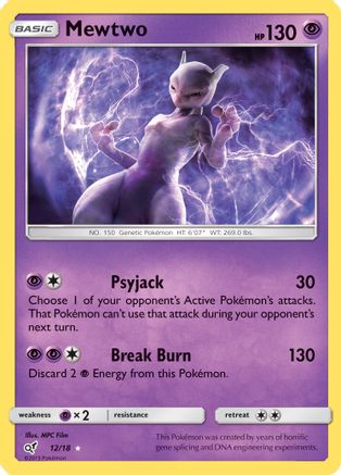 Mewtwo (12/18) - Detective Pikachu Holofoil - Holo Rare