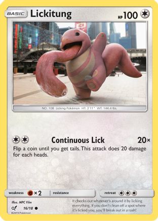 Lickitung (Holo Common) (16/18) - Detective Pikachu Holofoil - Common