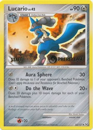 Lucario - 53/127 (Prerelease) [Staff] 53 - Diamond and Pearl Promos