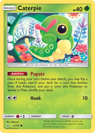 Caterpie (2/214) - SM  Unbroken Bonds Reverse Holofoil - Common
