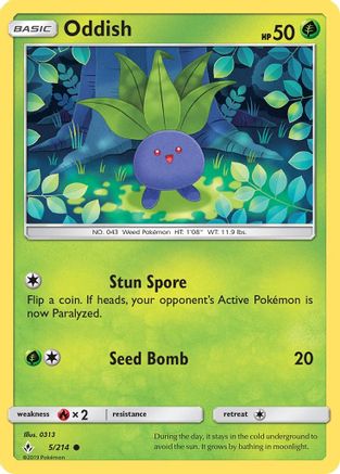 Oddish (5/214) - SM  Unbroken Bonds  - Common