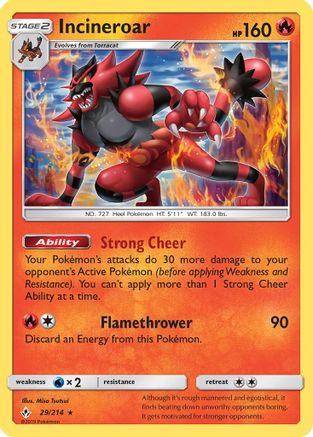 Incineroar (29/214) - SM  Unbroken Bonds  - Rare