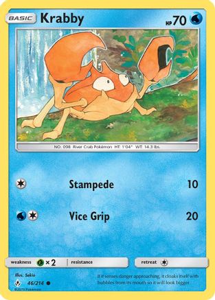 Krabby (46/214) - SM  Unbroken Bonds  - Common