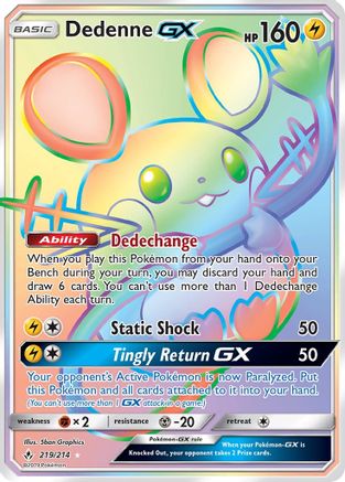 Dedenne GX (Secret) (219/214) - SM  Unbroken Bonds Holofoil - Secret Rare
