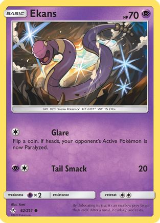 Ekans 062/214 - SM  Unbroken Bonds Reverse Holofoil - Common