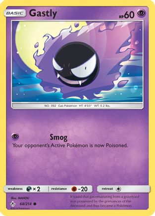 Gastly (68) 068/214 - SM  Unbroken Bonds Reverse Holofoil - Common