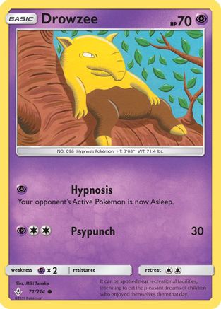 Drowzee (71/214) - SM  Unbroken Bonds Reverse Holofoil - Common