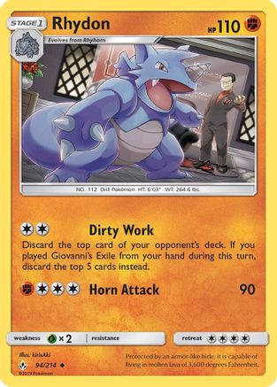 Rhydon (94/214) - SM  Unbroken Bonds  - Uncommon