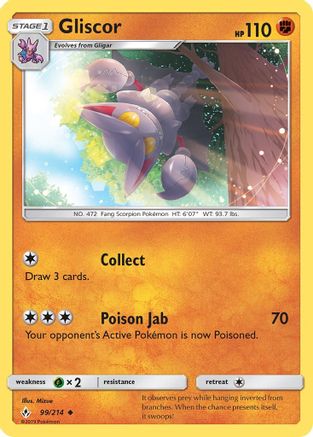 Gliscor (99/214) - SM  Unbroken Bonds Reverse Holofoil - Uncommon
