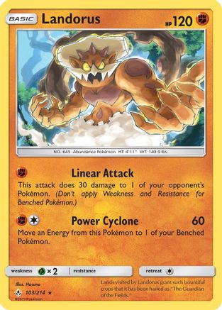 Landorus (103/214) - SM  Unbroken Bonds Holofoil - Holo Rare