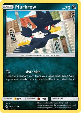 Murkrow (108/214) - SM  Unbroken Bonds  - Common