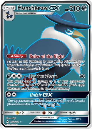 Honchkrow GX (Full Art) (202/214) - SM  Unbroken Bonds Holofoil - Ultra Rare