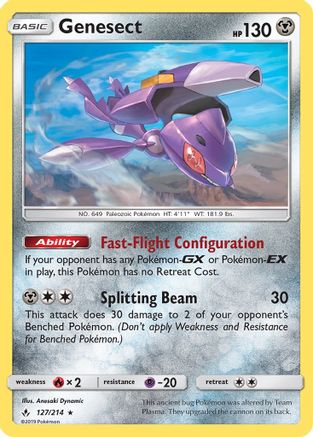 Genesect 127/214 - SM  Unbroken Bonds Reverse Holofoil - Rare