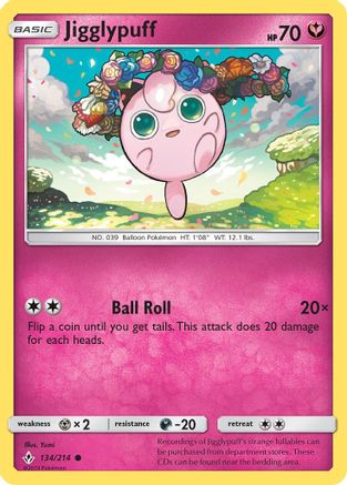 Jigglypuff (134/214) - SM  Unbroken Bonds  - Common