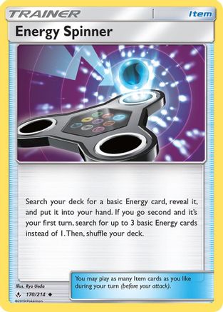Energy Spinner 170/214 - SM  Unbroken Bonds Normal - Uncommon