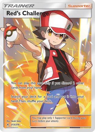 Red's Challenge (Full Art) - 213/214 - SM  Unbroken Bonds Holofoil