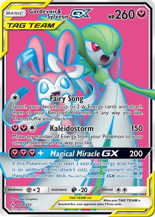 Gardevoir & Sylveon GX (204) (Full Art) 204/214 - SM  Unbroken Bonds Holofoil - Ultra Rare