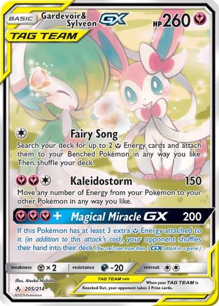 Gardevoir & Sylveon GX  (Alternate Full Art) (205/214) - SM  Unbroken Bonds Holofoil - Ultra Rare