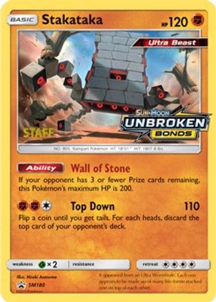 Stakataka (Prerelease) [Staff] (SM180) - SM Promos Holofoil - Promo