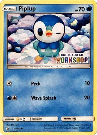 Piplup - 32/156 (Build-A-Bear Workshop Exclusive) 32 - Miscellaneous Cards & Products