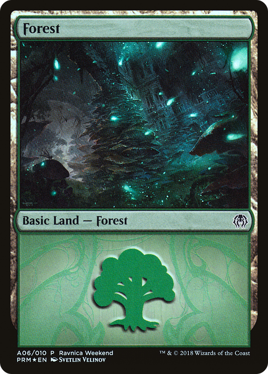 Forest (PRWK-A06) - GRN Ravnica Weekend Foil