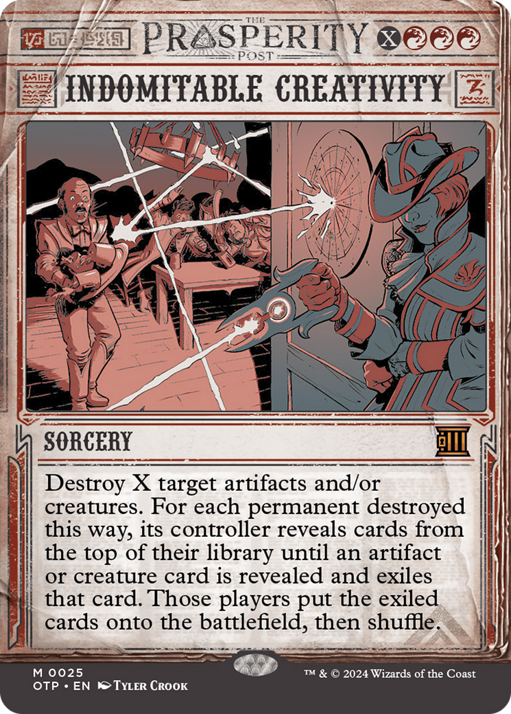 Indomitable Creativity (OTP-025) - Breaking News: (Showcase) (Borderless) Foil