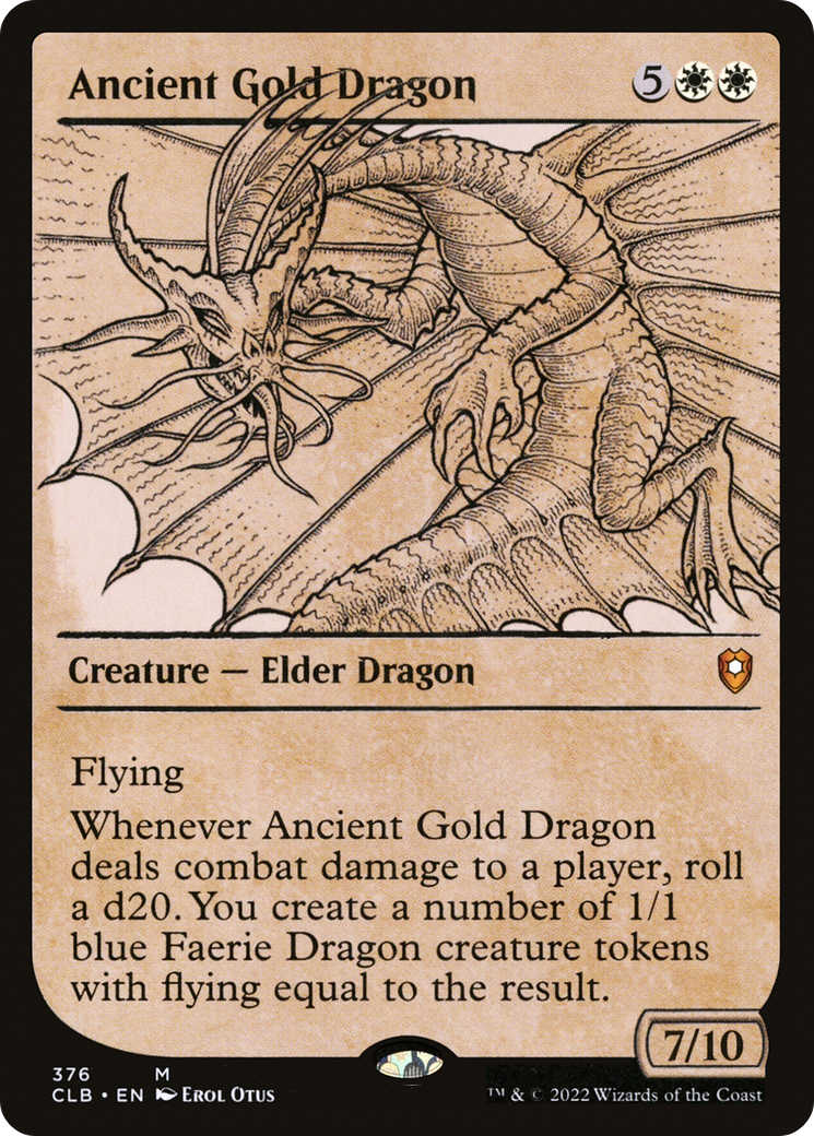 Ancient Gold Dragon (CLB-376) - Commander Legends: Battle for Baldur's Gate: (Showcase) Foil