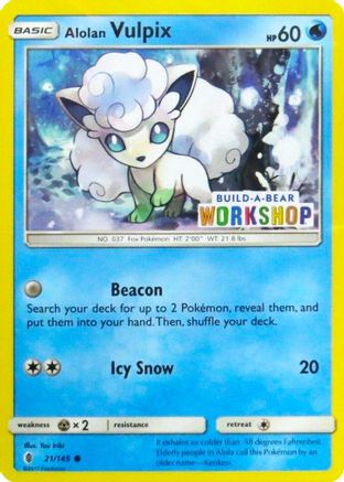 Alolan Vulpix - 21/145 (Build-A-Bear Workshop Exclusive) 21 - Miscellaneous Cards & Products