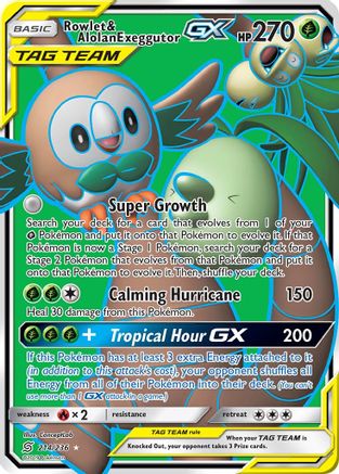 Rowlet & Alolan Exeggutor-GX 214/236 - Unified Minds Holofoil