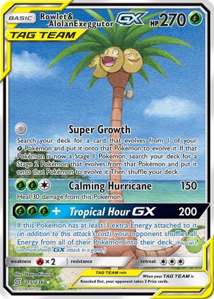 Rowlet & Alolan Exeggutor-GX 215/236 - Unified Minds Holofoil