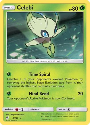 Celebi - 004/236 - SM  Unified Minds Reverse Holofoil - Holo Rare