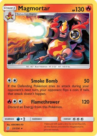 Magmortar (22/236) - SM  Unified Minds Reverse Holofoil - Rare