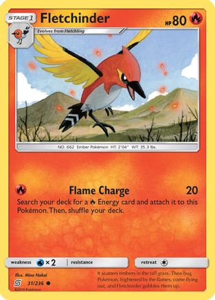 Fletchinder (31/236) - SM  Unified Minds Reverse Holofoil - Common