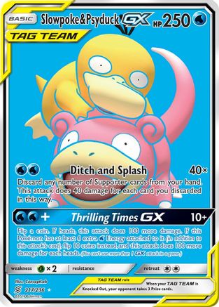 Slowpoke & Psyduck GX (Full Art) (217/236) - SM  Unified Minds Holofoil - Ultra Rare
