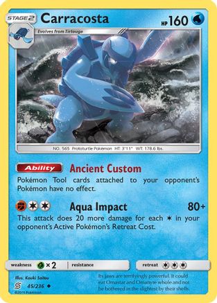 Carracosta - 045/236 - SM  Unified Minds Reverse Holofoil - Uncommon