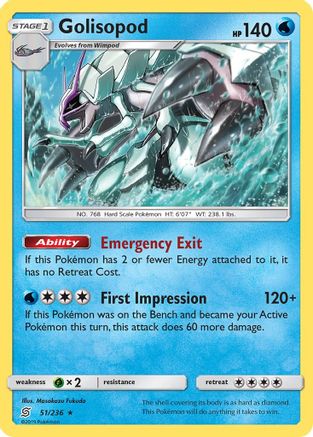 Golisopod - 051/236 - SM  Unified Minds Reverse Holofoil