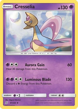 Cresselia - 087/236 - SM  Unified Minds Reverse Holofoil - Uncommon